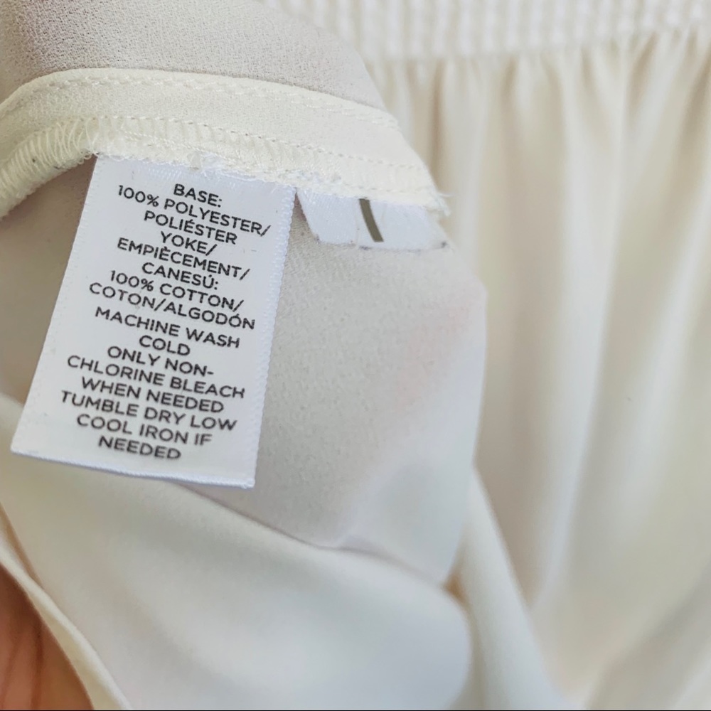 Loft Off White Basic Blouse Size Mp Petite - image 7